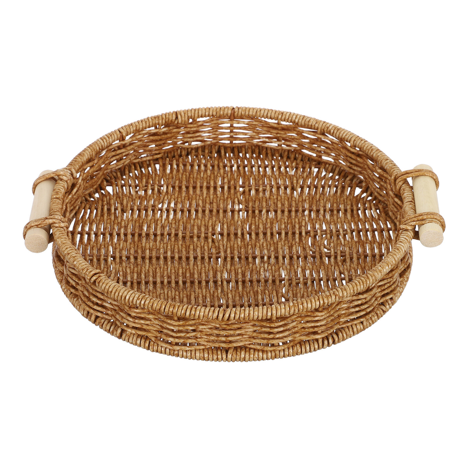 Food Snacks Drinks - İmitasyon Rattan Ekmek Sepeti 27Cm Yuvarlak
