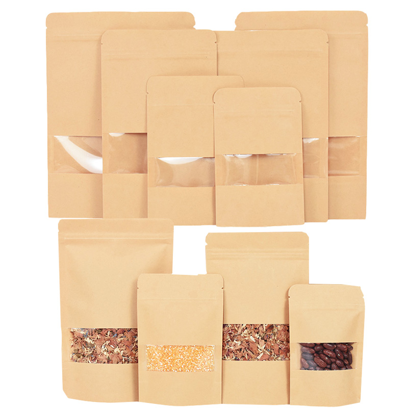 Food Z - 20/50 adet Kraft Kağıt kilitli poşetler