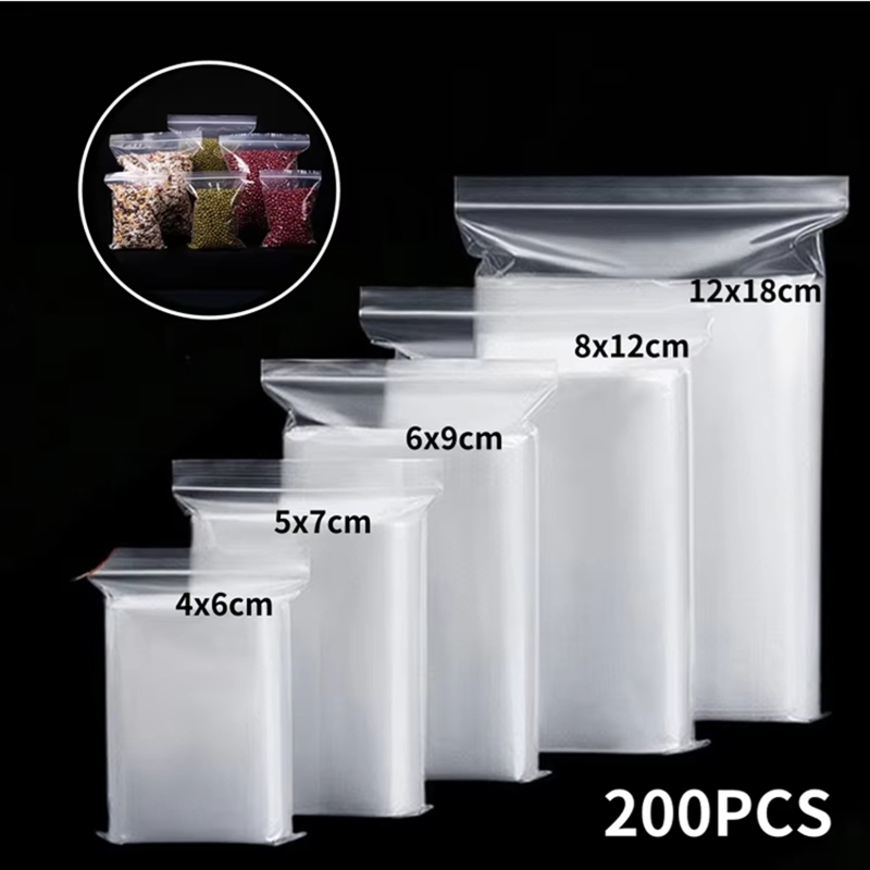 Food Z - 100 adet Şeffaf Kilitli Poşet Gıda