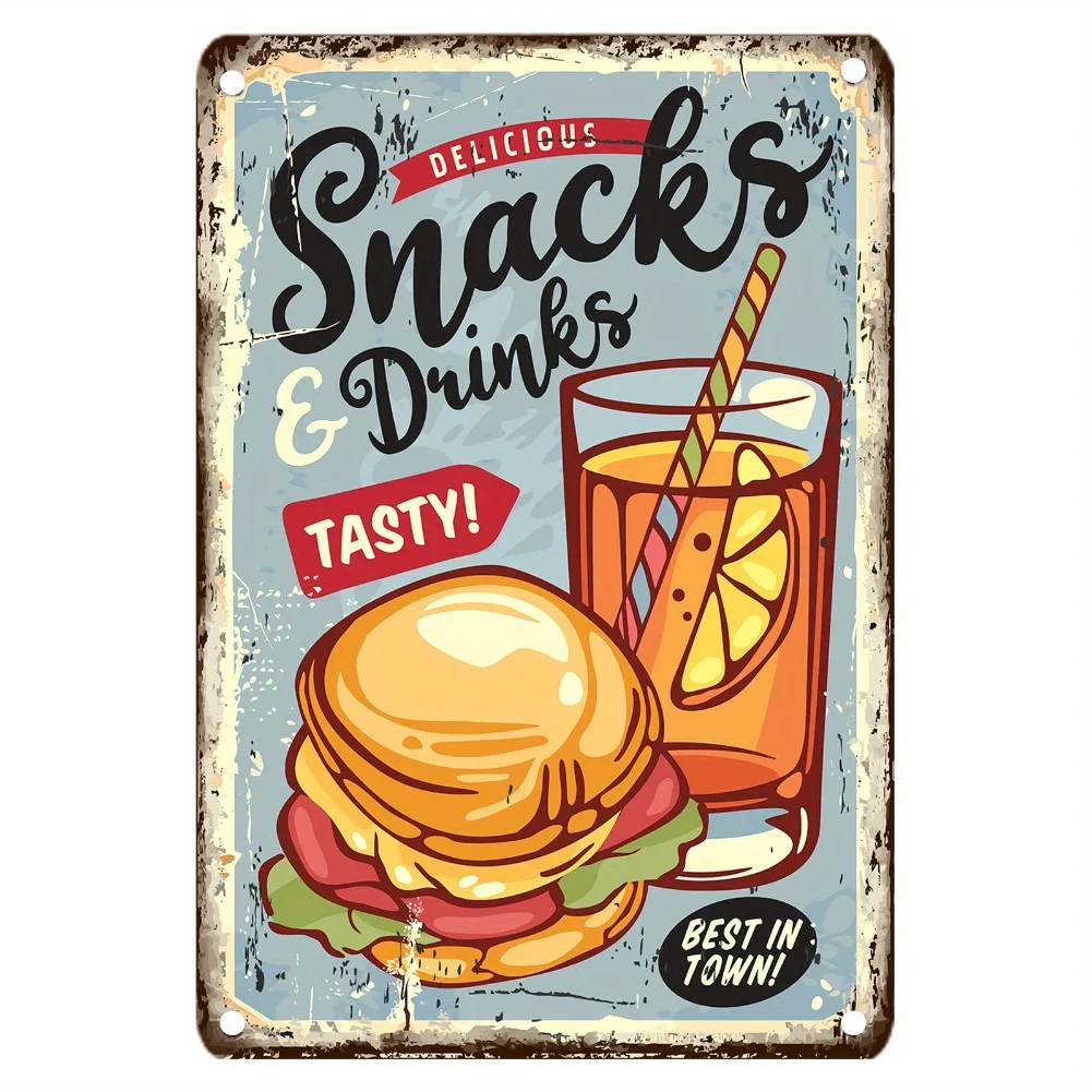 Vintage Gıda Metal Tabelası, 1 - Food Snacks Drinks incelemesi ve fiyatı